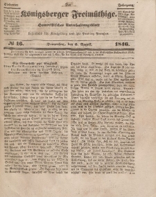 Der Königsberger Freimüthige, Nr. 16 Donnerstag, 6 August 1846