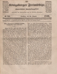 Der Königsberger Freimüthige, Nr. 24 Dienstag, 25 August 1846