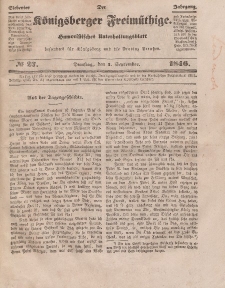 Der Königsberger Freimüthige, Nr. 27 Dienstag, 1 September 1846