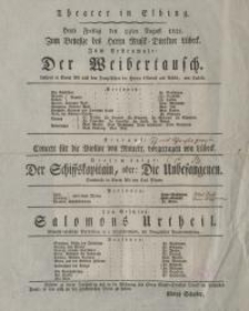 Der Weibertausch. Der Schiffskaptain, oder: Die Unbefangenen. Salomons Urtheil - afisz