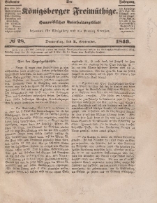 Der Königsberger Freimüthige, Nr. 28 Donnerstag, 3 September 1846