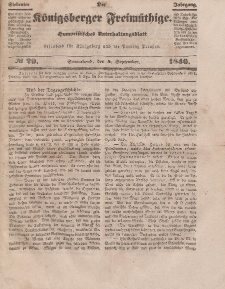 Der Königsberger Freimüthige, Nr. 29 Sonnabend, 5 September 1846