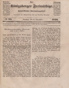 Der Königsberger Freimüthige, Nr. 30 Dienstag, 8 September 1846