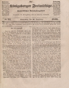 Der Königsberger Freimüthige, Nr. 34 Donnerstag, 17 September 1846
