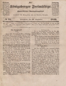 Der Königsberger Freimüthige, Nr. 35 Sonnabend, 19 September 1846
