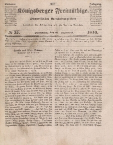 Der Königsberger Freimüthige, Nr. 37 Donnerstag, 24 September 1846