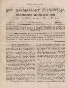 Der Königsberger Freimüthige, Nr. 3 Dienstag, 6 Oktober 1846