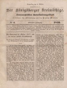 Der Königsberger Freimüthige, Nr. 4 Donnerstag, 8 Oktober 1846
