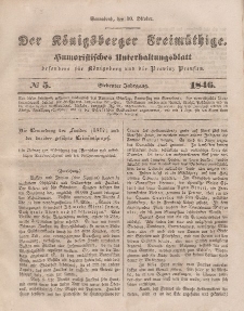 Der Königsberger Freimüthige, Nr. 5 Sonnabend, 10 Oktober 1846
