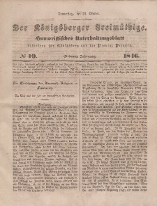 Der Königsberger Freimüthige, Nr. 10 Donnerstag, 22 Oktober 1846