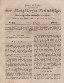 Der Königsberger Freimüthige, Nr. 14 Sonnabend, 31 Oktober 1846