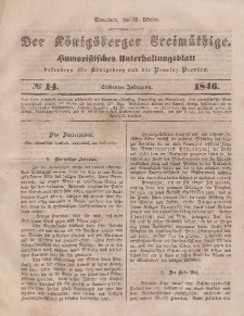 Der Königsberger Freimüthige, Nr. 14 Sonnabend, 31 Oktober 1846