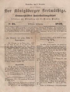 Der Königsberger Freimüthige, Nr. 16 Donnerstag, 5 November 1846