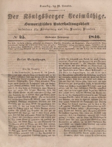 Der Königsberger Freimüthige, Nr. 25 Donnerstag, 26 November 1846