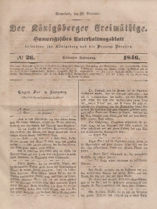 Der Königsberger Freimüthige, Nr. 26 Sonnabend, 28 November 1846