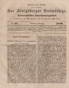 Der Königsberger Freimüthige, Nr. 29 Sonnabend, 5 Dezember 1846