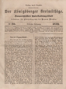 Der Königsberger Freimüthige, Nr. 30 Dienstag, 8 Dezember 1846