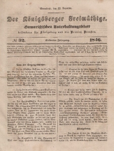 Der Königsberger Freimüthige, Nr. 32 Sonnabend, 12 Dezember 1846