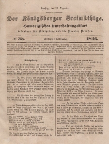 Der Königsberger Freimüthige, Nr. 33 Dienstag, 15 Dezember 1846