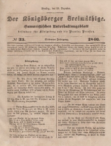 Der Königsberger Freimüthige, Nr. 33 Dienstag, 15 Dezember 1846