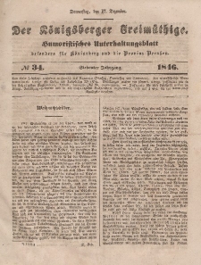 Der Königsberger Freimüthige, Nr. 34 Donnerstag, 17 Dezember 1846