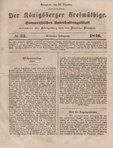 Der Königsberger Freimüthige, Nr. 35 Sonnabend, 19 Dezember 1846
