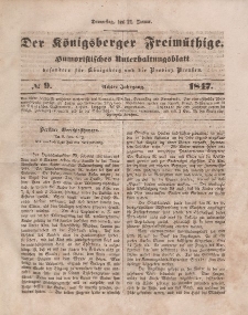 Der Königsberger Freimüthige, Nr. 9 Donnerstag, 21 Januar 1847