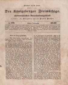 Der Königsberger Freimüthige, Nr. 10 Sonnabend, 23 Januar 1847
