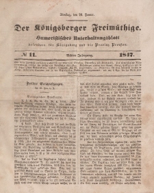 Der Königsberger Freimüthige, Nr. 11 Dienstag, 26 Januar 1847