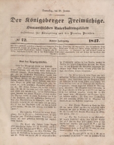Der Königsberger Freimüthige, Nr. 12 Donnerstag, 28 Januar 1847
