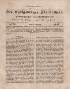 Der Königsberger Freimüthige, Nr. 14 Dienstag, 2 Februar 1847