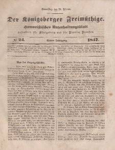 Der Königsberger Freimüthige, Nr. 24 Donnerstag, 25 Februar 1847