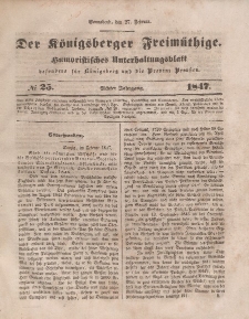 Der Königsberger Freimüthige, Nr. 25 Sonnabend, 27 Februar 1847