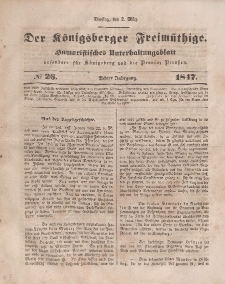 Der Königsberger Freimüthige, Nr. 26 Dienstag, 2 März 1847