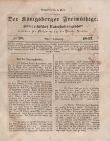 Der Königsberger Freimüthige, Nr. 28 Sonnabend, 6 März 1847