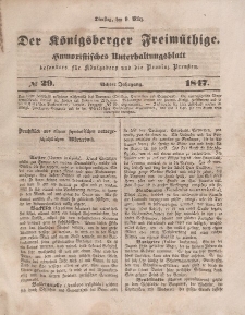 Der Königsberger Freimüthige, Nr. 29 Dienstag, 9 März 1847