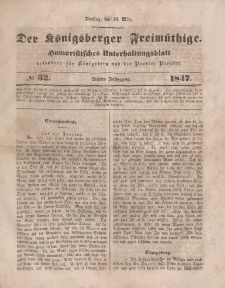Der Königsberger Freimüthige, Nr. 32 Dienstag, 16 März 1847