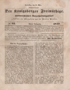 Der Königsberger Freimüthige, Nr. 33 Donnerstag, 18 März 1847