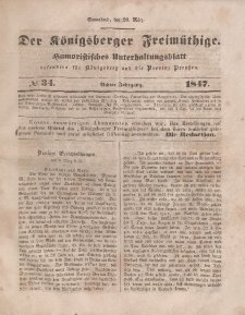 Der Königsberger Freimüthige, Nr. 34 Sonnabend, 20 März 1847