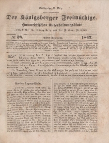 Der Königsberger Freimüthige, Nr. 38 Dienstag, 30 März 1847
