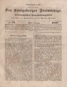 Der Königsberger Freimüthige, Nr. 52 Sonnabend, 1 Mai 1847