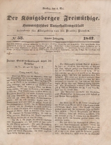 Der Königsberger Freimüthige, Nr. 53 Dienstag, 4 Mai 1847