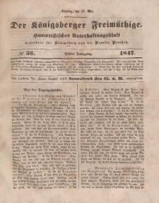 Der Königsberger Freimüthige, Nr. 56 Dienstag, 11 Mai 1847