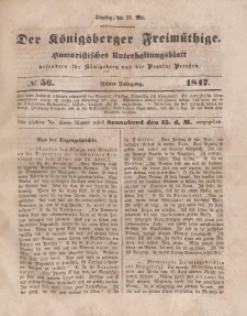 Der Königsberger Freimüthige, Nr. 56 Dienstag, 11 Mai 1847