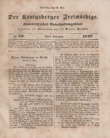 Der Königsberger Freimüthige, Nr. 59 Donnerstag, 20 Mai 1847