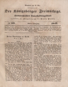 Der Königsberger Freimüthige, Nr. 60 Sonnabend, 22 Mai 1847