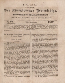 Der Königsberger Freimüthige, Nr. 66 Sonnabend, 5 Juni 1847