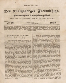 Der Königsberger Freimüthige, Nr. 78 Sonnabend, 3 Juli 1847