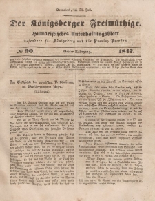 Der Königsberger Freimüthige, Nr. 90 Sonnabend, 31 Juli 1847