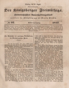 Der Königsberger Freimüthige, Nr. 97 Dienstag, 17 August 1847